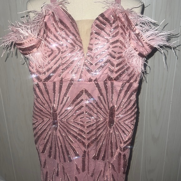 Dresses & Skirts - Pink sequin and lace prom dress